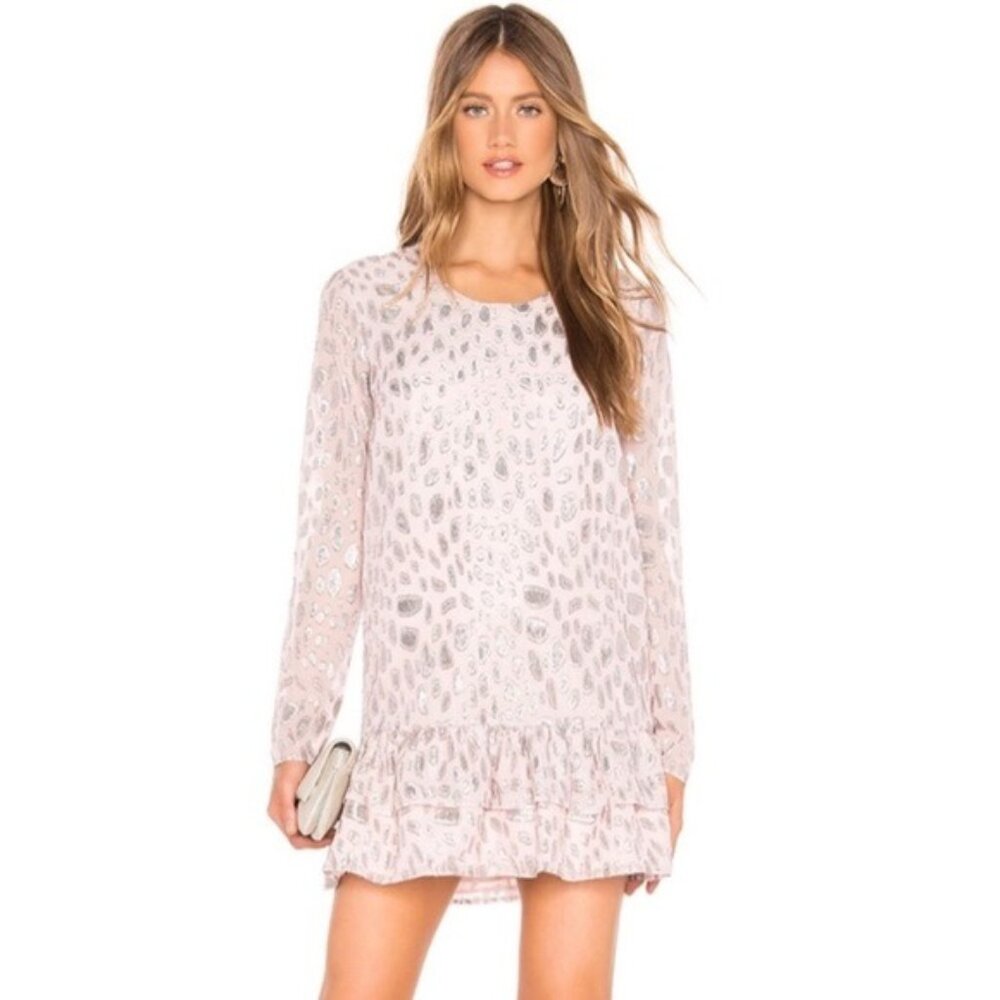 Lovers + Friends Mini Drop Waist Dress Pink Holiday New Years XS